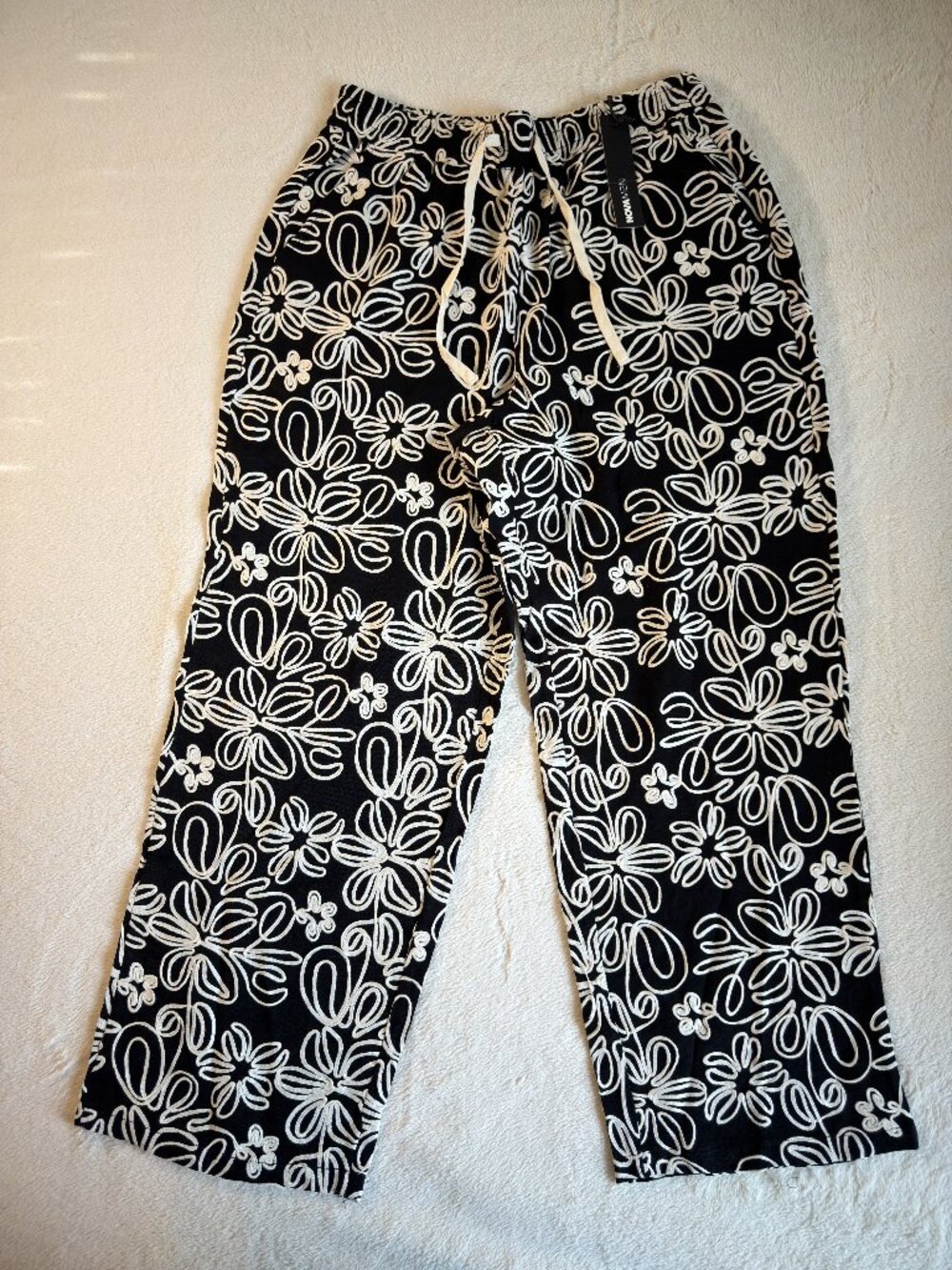 Fashion Nova Men Super Baggy Desert Nights Pants Black Size L NWT ITEM2617